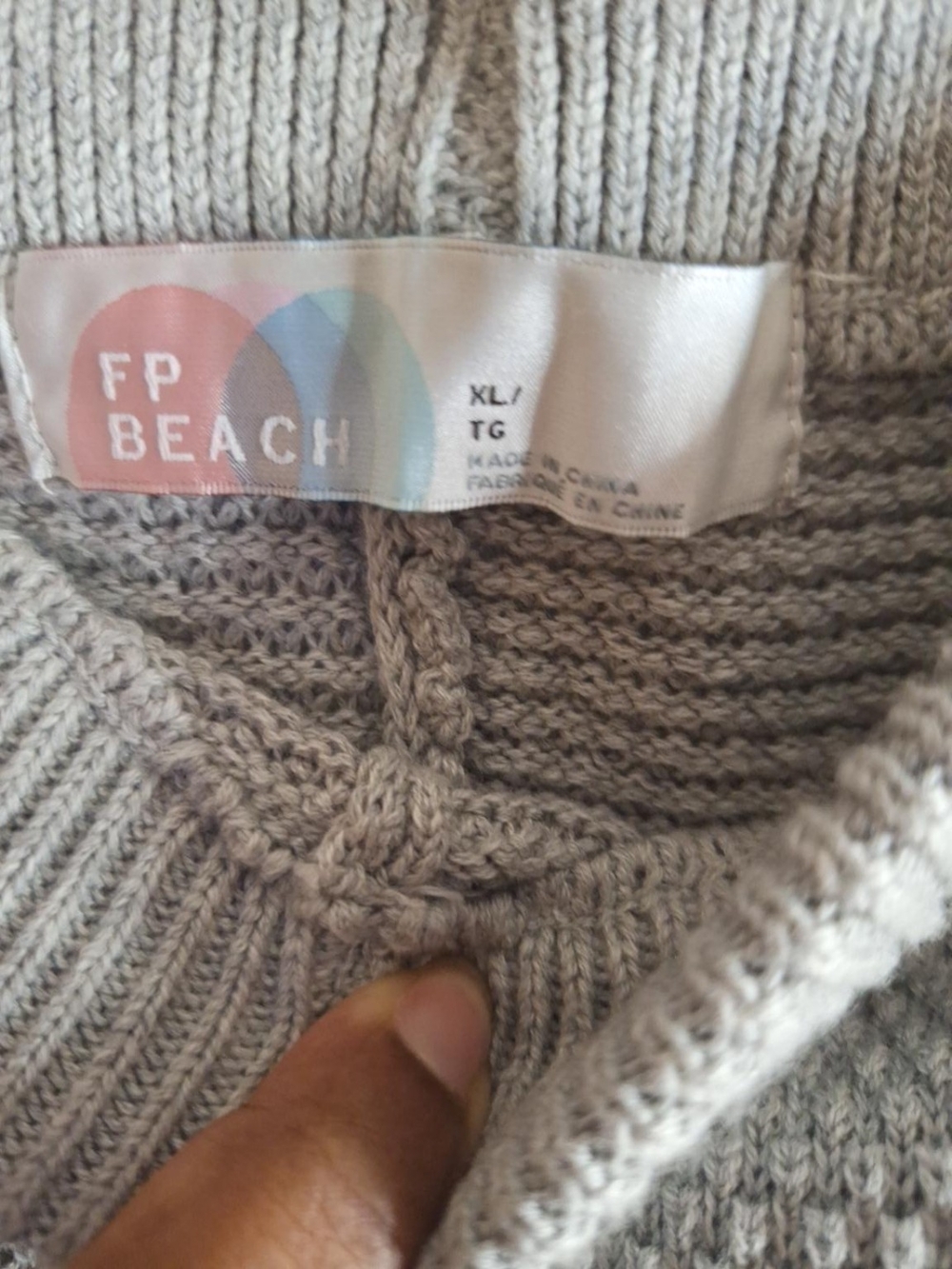 FP Beach Free People XL Textured Knit Wide Leg Pants Gray - Picture 5 of 5